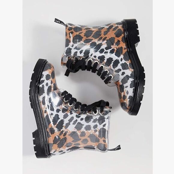 Sergio Rossi Women's Winter Jelly Rain Boot Leopard NWOB Size 37 - Picture 4 of 12